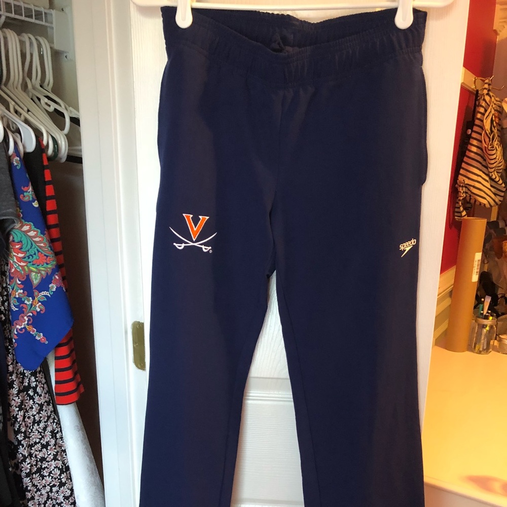 Navy UVA Speedo warm up pants. Size XS.